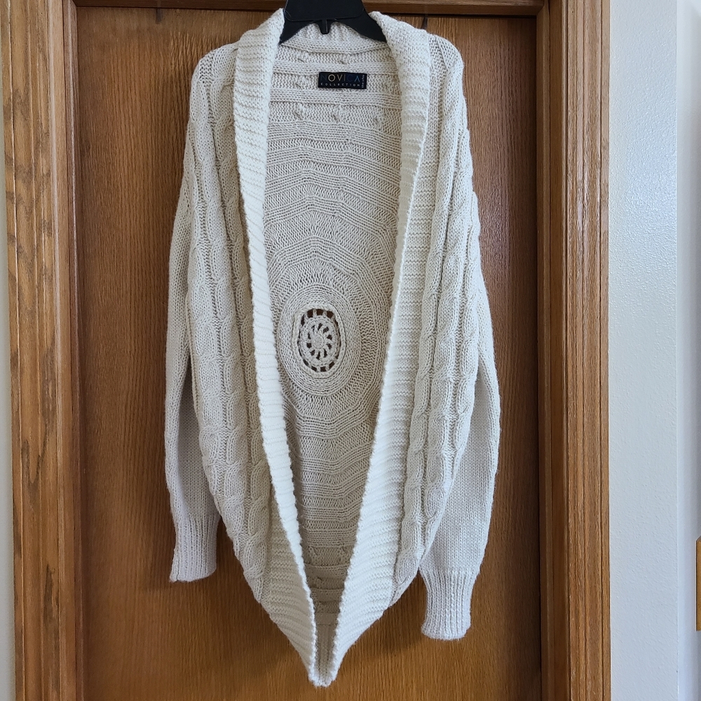 Novica Cream Cable Knit Alpaca Cocoon Sweater S